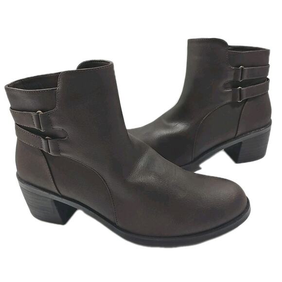 Easy Street ~Woman Size 9.5M~ Brown Matte Murphy Ankle Boots NWOB. - Picture 8 of 16